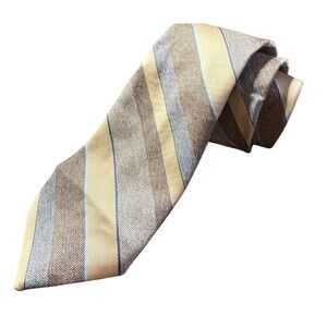 Millers Striped Necktie - Brown, Beige, Blue - Business, Casual‎